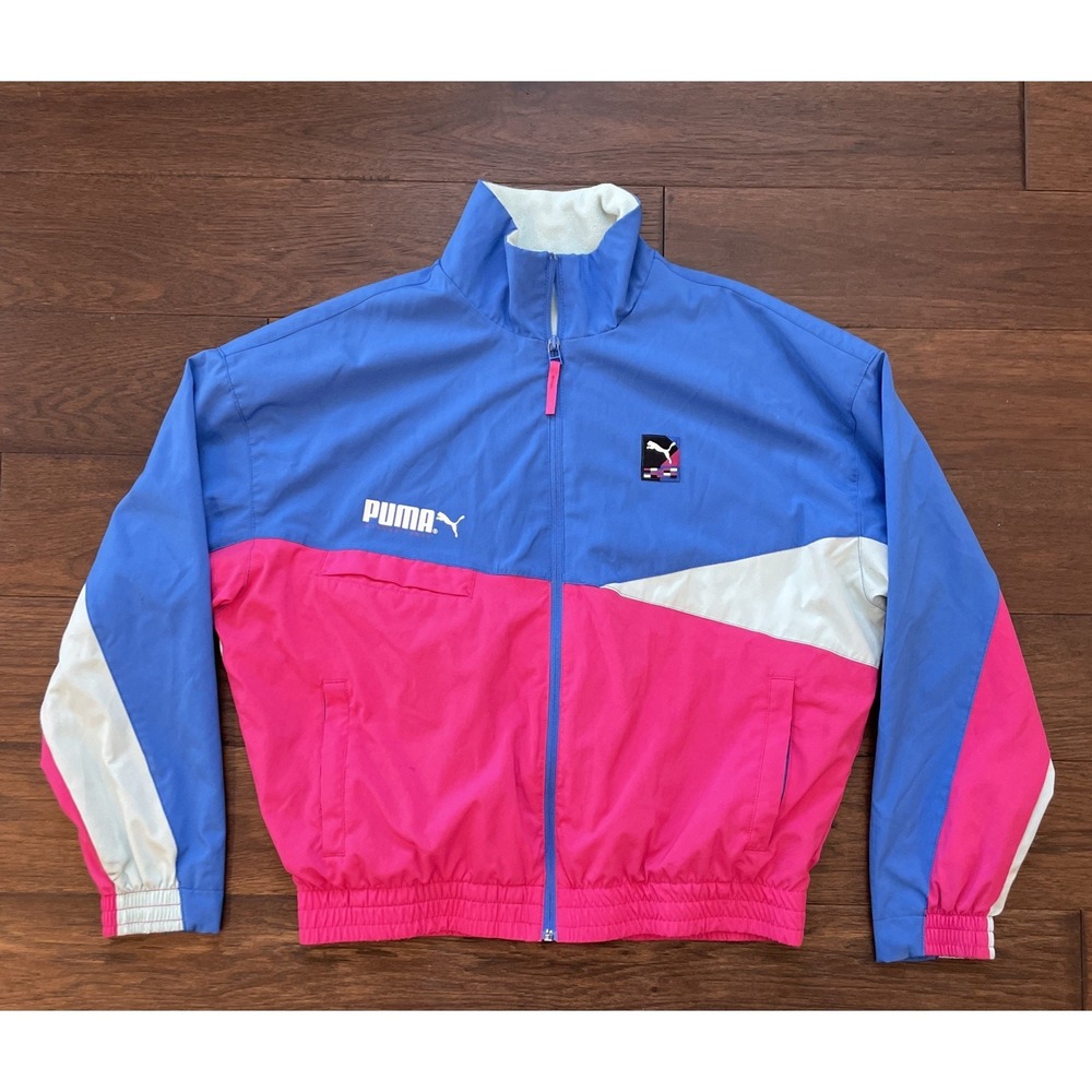 Puma‎ International Full zip Track Jacket pink blue Size Medium